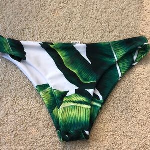 Leaf print bikini bottoms